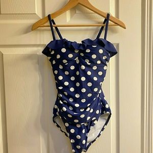 Boden Blue Polka Dot One Piece swimsuit